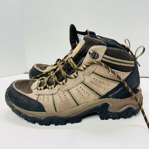Columbia Grants Pass Mens Size 8.5 Brown Waterproof Hiking Omni-Grip Boots